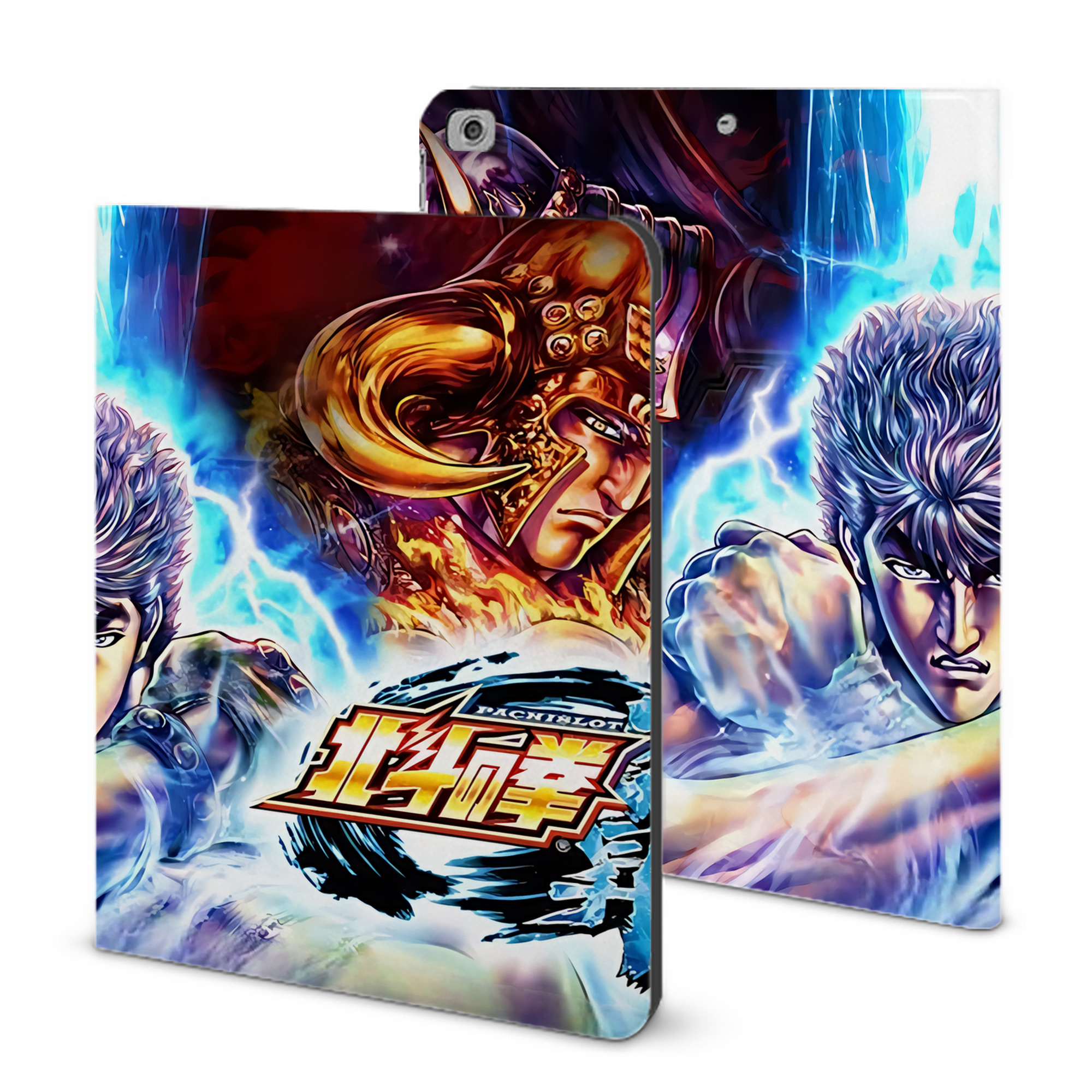 （画像用） 北斗の拳 Fist of the North Star IPad ケース ブック型 PUレザー TPU 耐衝撃 軽量 薄型 ペン収納なし 全面保護 IPad 各モデル対応